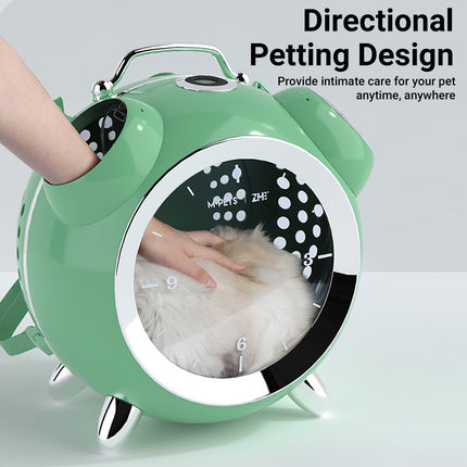 Large Capacity Alarm Clock Shaped Cat Backpack Pet Carrier for Cats Outdoor Use