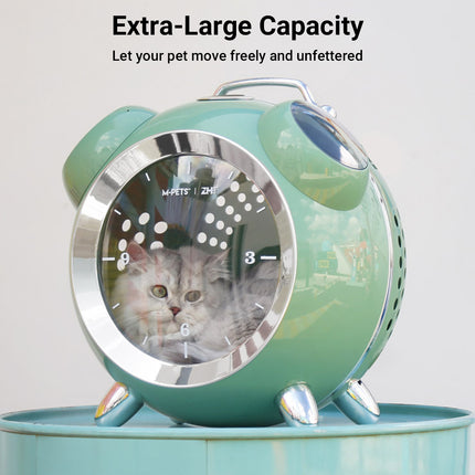 Large Capacity Alarm Clock Shaped Cat Backpack Pet Carrier for Cats Outdoor Use