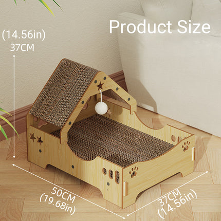 Cat Scratching Post Nest Combo Vertical Claw Pad Furniture Protector Toy Bed