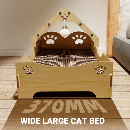 Cat Scratching Post Nest Combo Vertical Claw Pad Furniture Protector Toy Bed