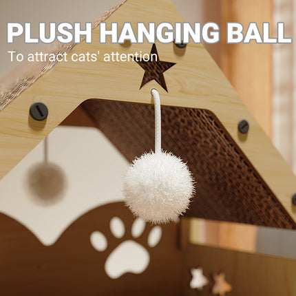 Cat Scratching Post Nest Combo Vertical Claw Pad Furniture Protector Toy Bed