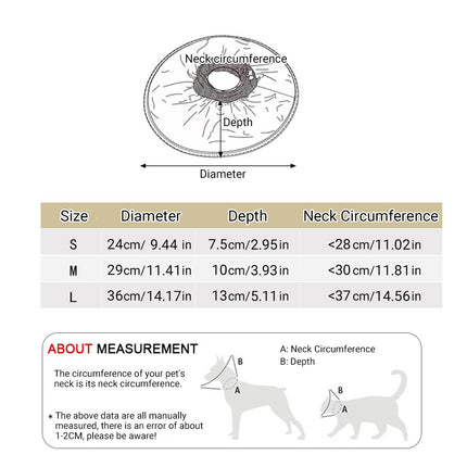 Pet Recovery Collar Cat Neck Cone Anti Licking Biting Protective Collar Healing