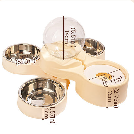 Cat and Small Dog Feeding and Water Station with 1500ml Water Dispenser