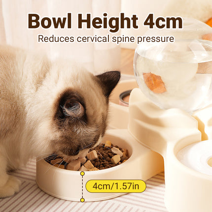 Cat and Small Dog Feeding and Water Station with 1500ml Water Dispenser