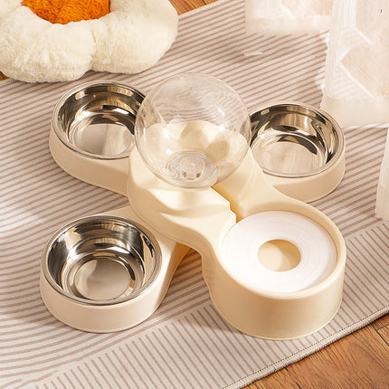 Cat and Small Dog Feeding and Water Station with 1500ml Water Dispenser