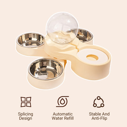 Cat and Small Dog Feeding and Water Station with 1500ml Water Dispenser