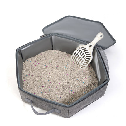 Foldable Portable Pet Litter Box Lightweight Collapsible for Travel Outdoor Use