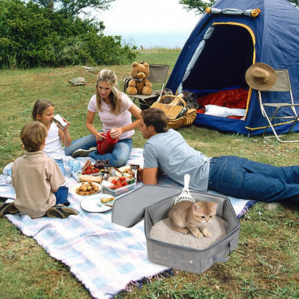 Foldable Portable Pet Litter Box Lightweight Collapsible for Travel Outdoor Use
