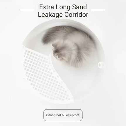 Semi Enclosed Large Cat Litter Box Odor Blocking Anti Splashing Sand Easy Clean