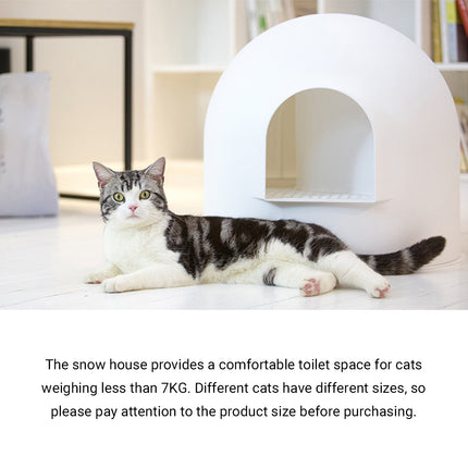 Semi Enclosed Large Cat Litter Box Odor Blocking Anti Splashing Sand Easy Clean