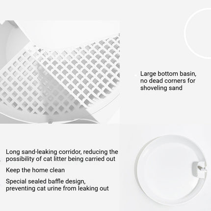 Semi Enclosed Large Cat Litter Box Odor Blocking Anti Splashing Sand Easy Clean