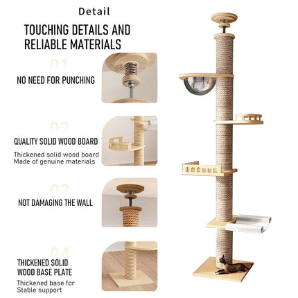 Cat Toy Cat Climbing Frame Floor Standing Multi Functional Cat Tree Pet Furniture