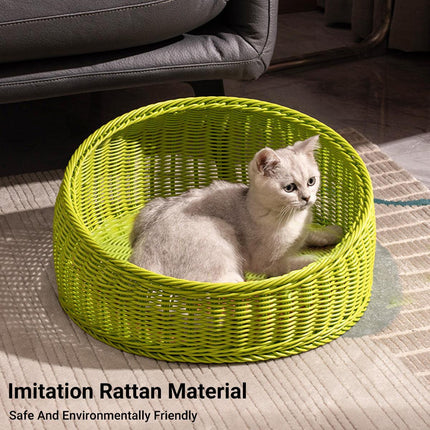 Rattan Cat Nest Four Seasons Open Cat House Summer Bed for Cats Pet Supplies