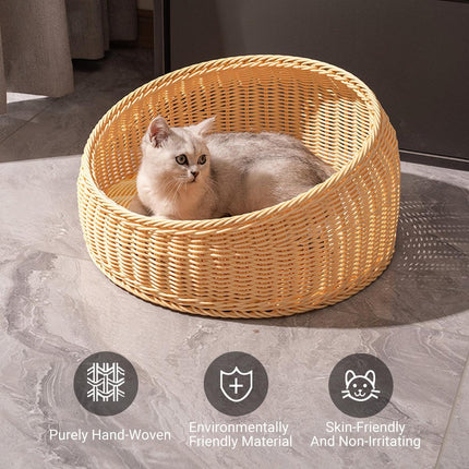 Rattan Cat Nest Four Seasons Open Cat House Summer Bed for Cats Pet Supplies