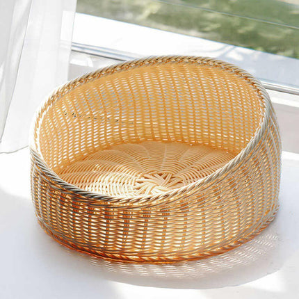 Rattan Cat Nest Four Seasons Open Cat House Summer Bed for Cats Pet Supplies