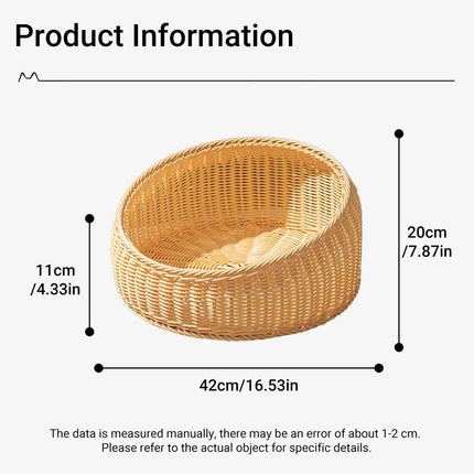 Rattan Cat Nest Four Seasons Open Cat House Summer Bed for Cats Pet Supplies
