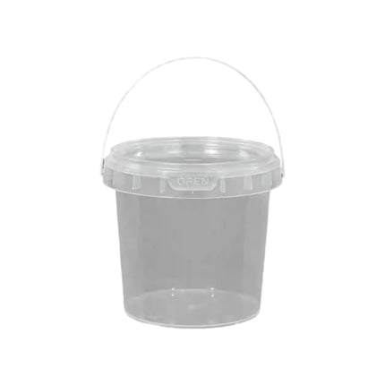 20pcs Plastic Round Bucket with Lid Transparent Portable Storage Gift Container