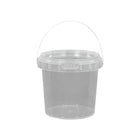 20pcs Plastic Round Bucket with Lid Transparent Portable Storage Gift Container