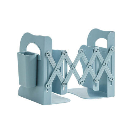 Retractable Book Stand Desk Organizer Adjustable Storage Rack with Pen Holder