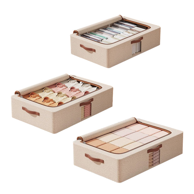 Home Foldable Under Bed Storage Box Clothes Shoes Bedding Dustproof Space Saving