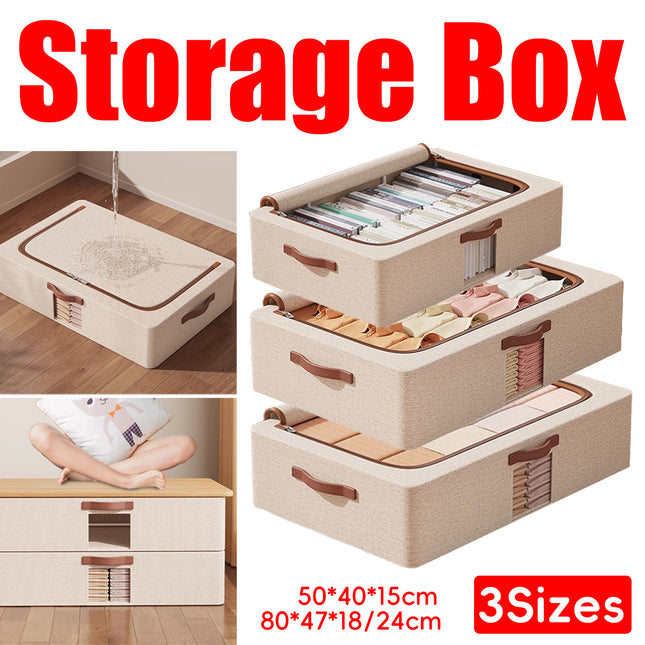 Home Foldable Under Bed Storage Box Clothes Shoes Bedding Dustproof Space Saving
