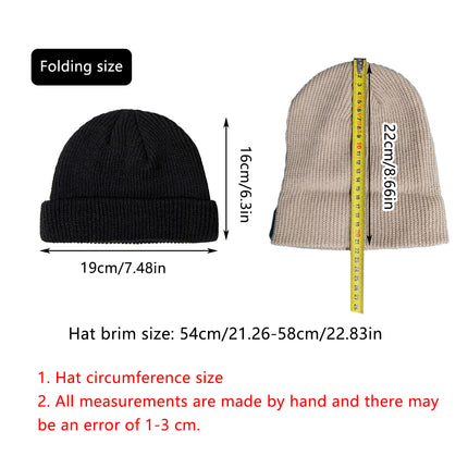 Men Women Mini Fisherman Beanie Winter Spring Hat Soft Knitted Docker Skull Cap