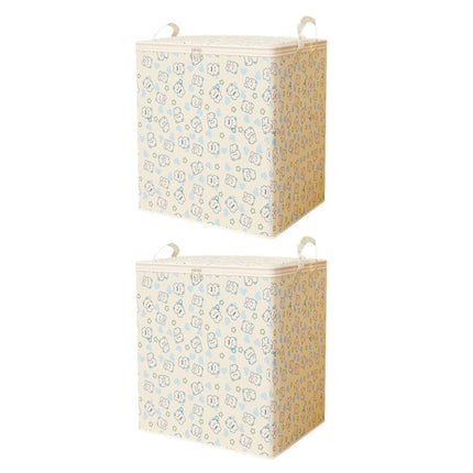2pcs Large Capacity Clothes Quilt Storage Bags Foldable Zipper Moisture Proof