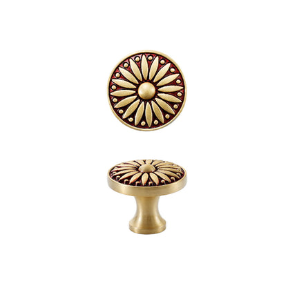 Cabinet Door Handle Round Single Hole Drawer Pull Cabinet Pattern for Furniture