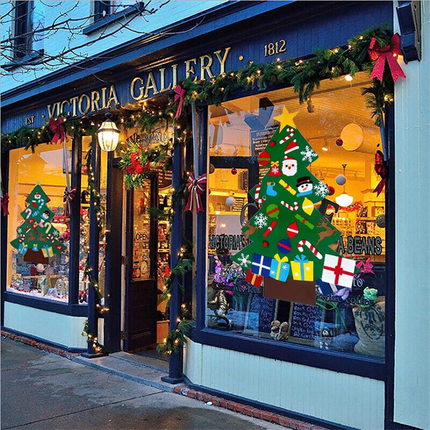 Felt Christmas Tree Set Diy With Removable Ornaments Xmas Hand Craft Decorations