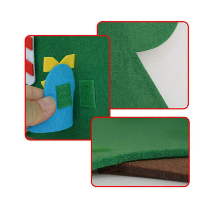 Felt Christmas Tree Set Diy With Removable Ornaments Xmas Hand Craft Decorations