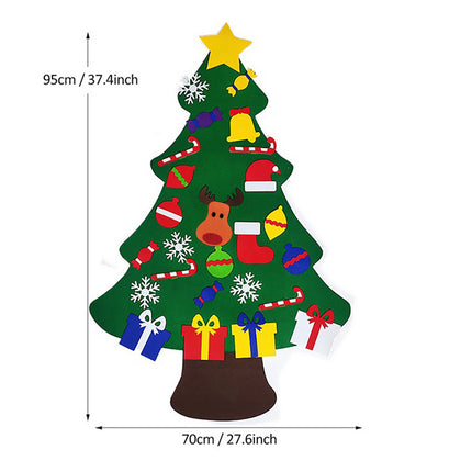 Felt Christmas Tree Set Diy With Removable Ornaments Xmas Hand Craft Decorations