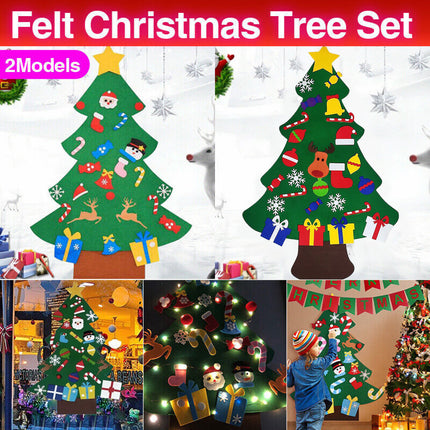 Felt Christmas Tree Set Diy With Removable Ornaments Xmas Hand Craft Decorations