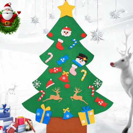 Felt Christmas Tree Set Diy With Removable Ornaments Xmas Hand Craft Decorations