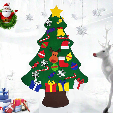 Felt Christmas Tree Set Diy With Removable Ornaments Xmas Hand Craft Decorations