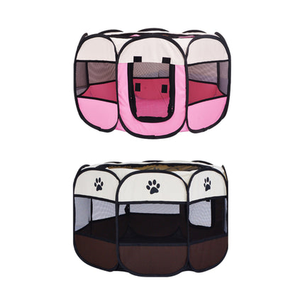 Pet Fence Indoor Cat Dog Tent Octagonal Fence Portable Foldable Cage Kennel
