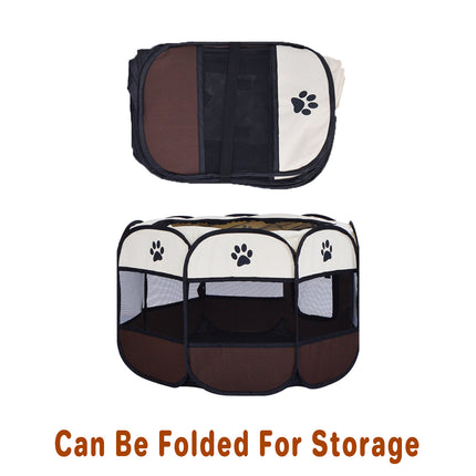 Pet Fence Indoor Cat Dog Tent Octagonal Fence Portable Foldable Cage Kennel