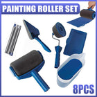 8Pcs/Set Pro Paint Roller Brush Handle Flocked Edger Wall Painting Hand Tool