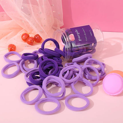 50PCS Simple Hair Rope Headrope Rubber Solid Color Basic High Elastic Durable