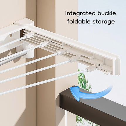 Invisible Foldable Laundry Clothes Rack No Drill for Home Balcony Space Saving