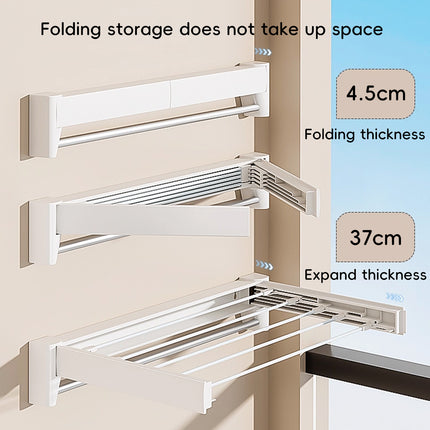 Invisible Foldable Laundry Clothes Rack No Drill for Home Balcony Space Saving