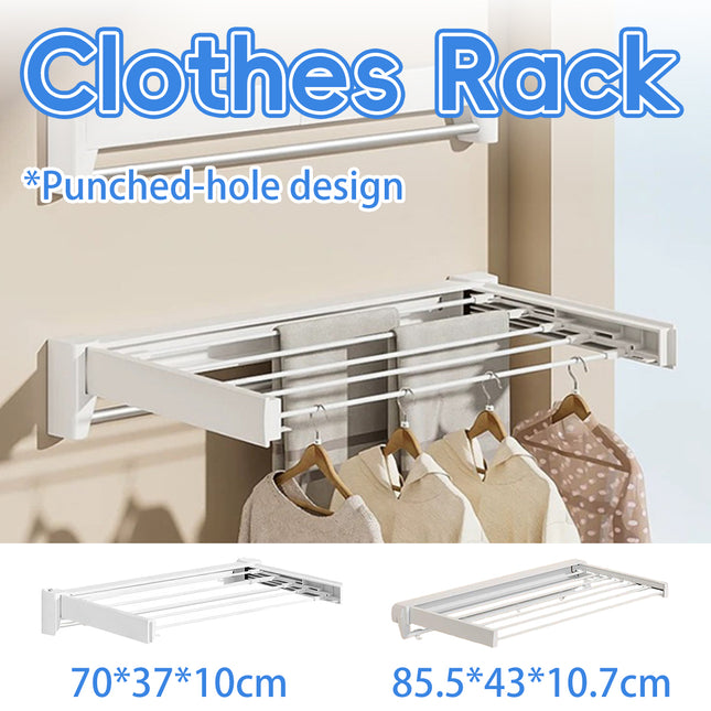 Invisible Foldable Laundry Clothes Rack No Drill for Home Balcony Space Saving