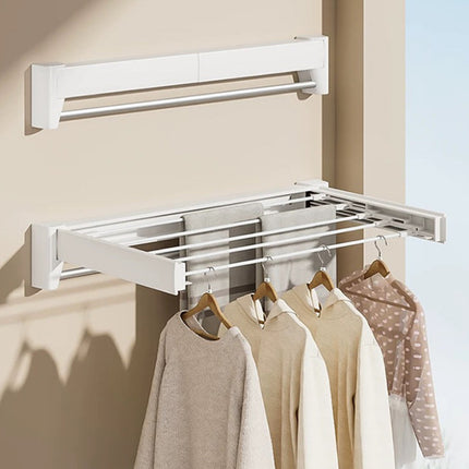 Invisible Foldable Laundry Clothes Rack No Drill for Home Balcony Space Saving