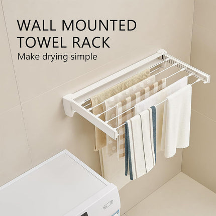 Invisible Foldable Laundry Clothes Rack No Drill for Home Balcony Space Saving
