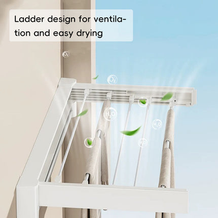 Invisible Foldable Laundry Clothes Rack No Drill for Home Balcony Space Saving