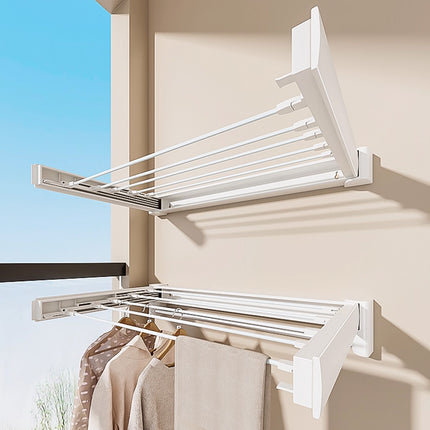 Invisible Foldable Laundry Clothes Rack No Drill for Home Balcony Space Saving