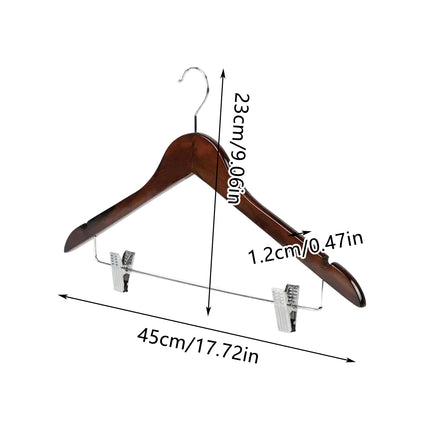Solid Wood Coat Hanger Non Slip Thickened Clothes Strap Clip For Guest Room