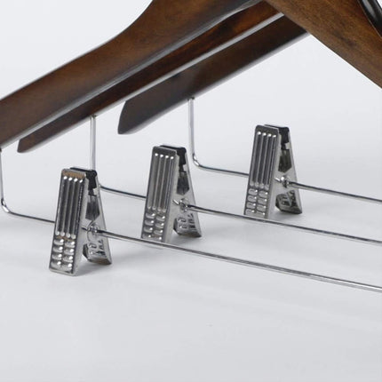 Solid Wood Coat Hanger Non Slip Thickened Clothes Strap Clip For Guest Room
