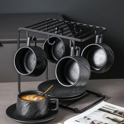 Ceramic Coffee Cup and Saucer Set Simple Tea Mug Breakfast Drinkware Household