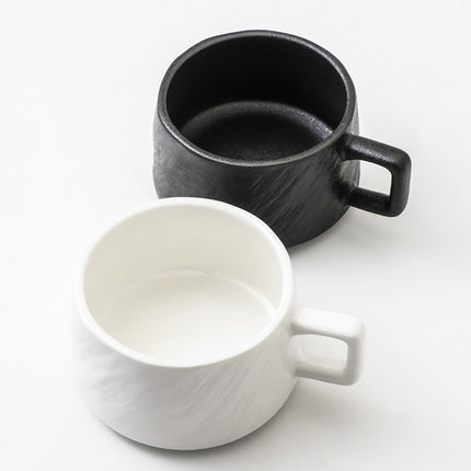Ceramic Coffee Cup and Saucer Set Simple Tea Mug Breakfast Drinkware Household