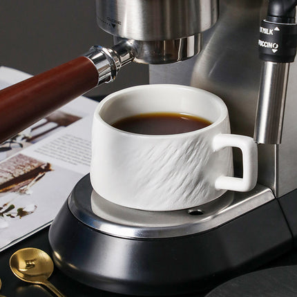 Ceramic Coffee Cup and Saucer Set Simple Tea Mug Breakfast Drinkware Household